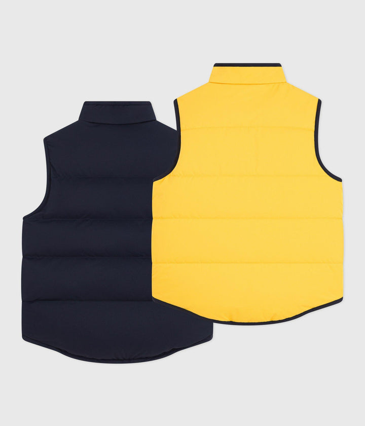 Piumino bambino senza maniche bicolore double face A0DSJ 01 PETIT BATEAU 