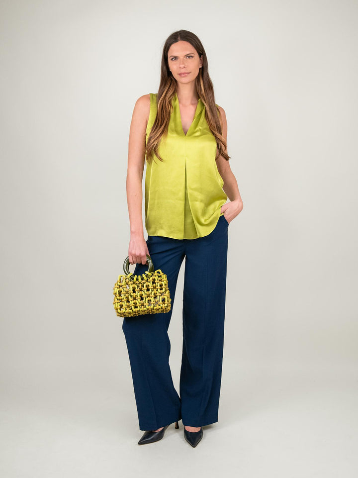 BLUSA SMANICATA IN RASO LIME M9861 LIME ANDREA MORANDO 