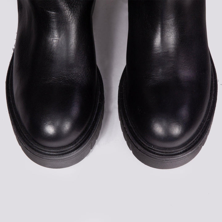 STIVALE IN PELLE CON CARRO ARMATO