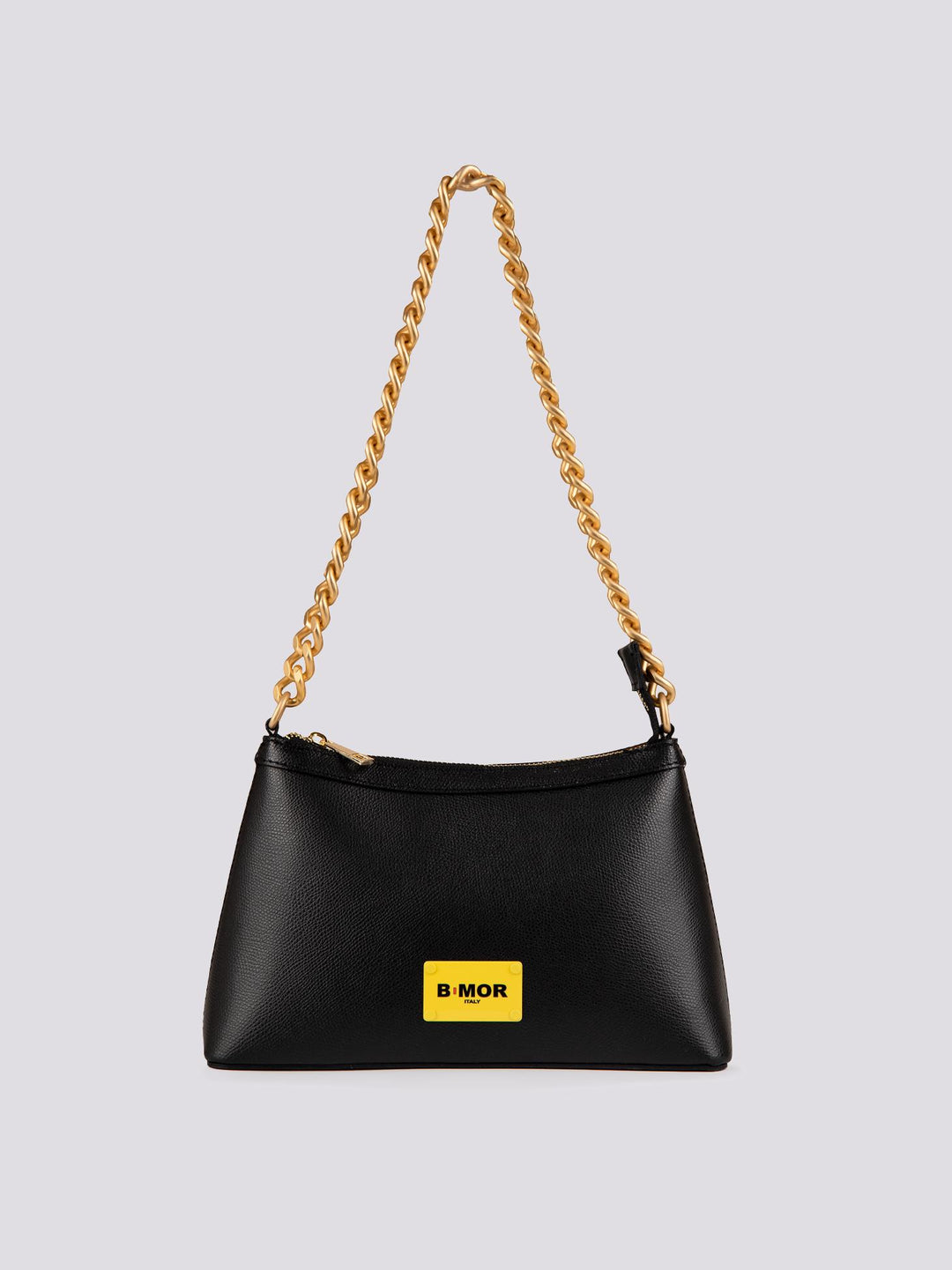 BORSA QUEEN  CON CATENA ORO OPACA   IN PELLE NERA QUEEN NERO BIMOR 