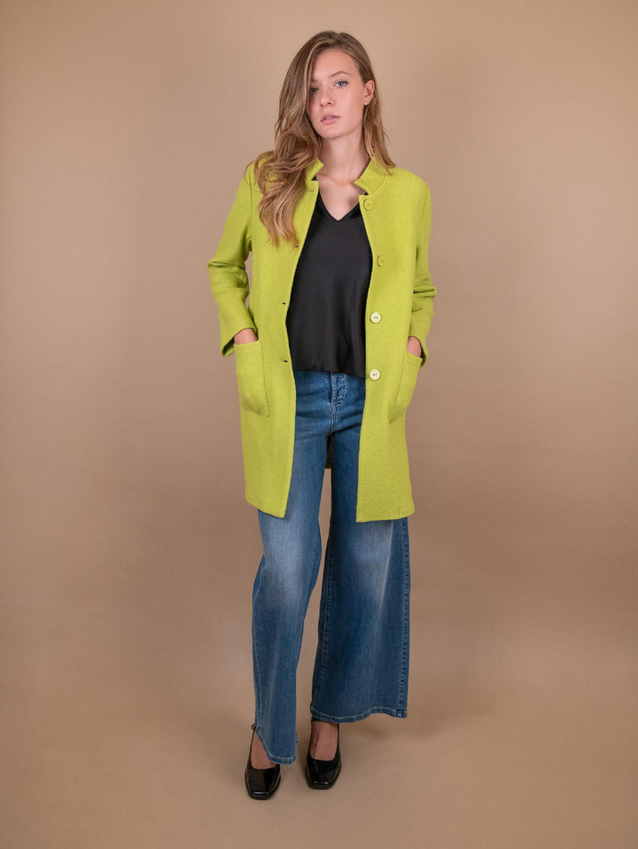 CAPPOTTINO SFODERATO IN LANA COTTA VERDE LIME 2371570 032 ANDREA MORANDO 
