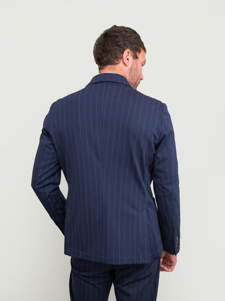 BLAZER IN COTONE GESSATO  BLU NAVY OF1S2S4G019M 174 ANDREA MORANDO 