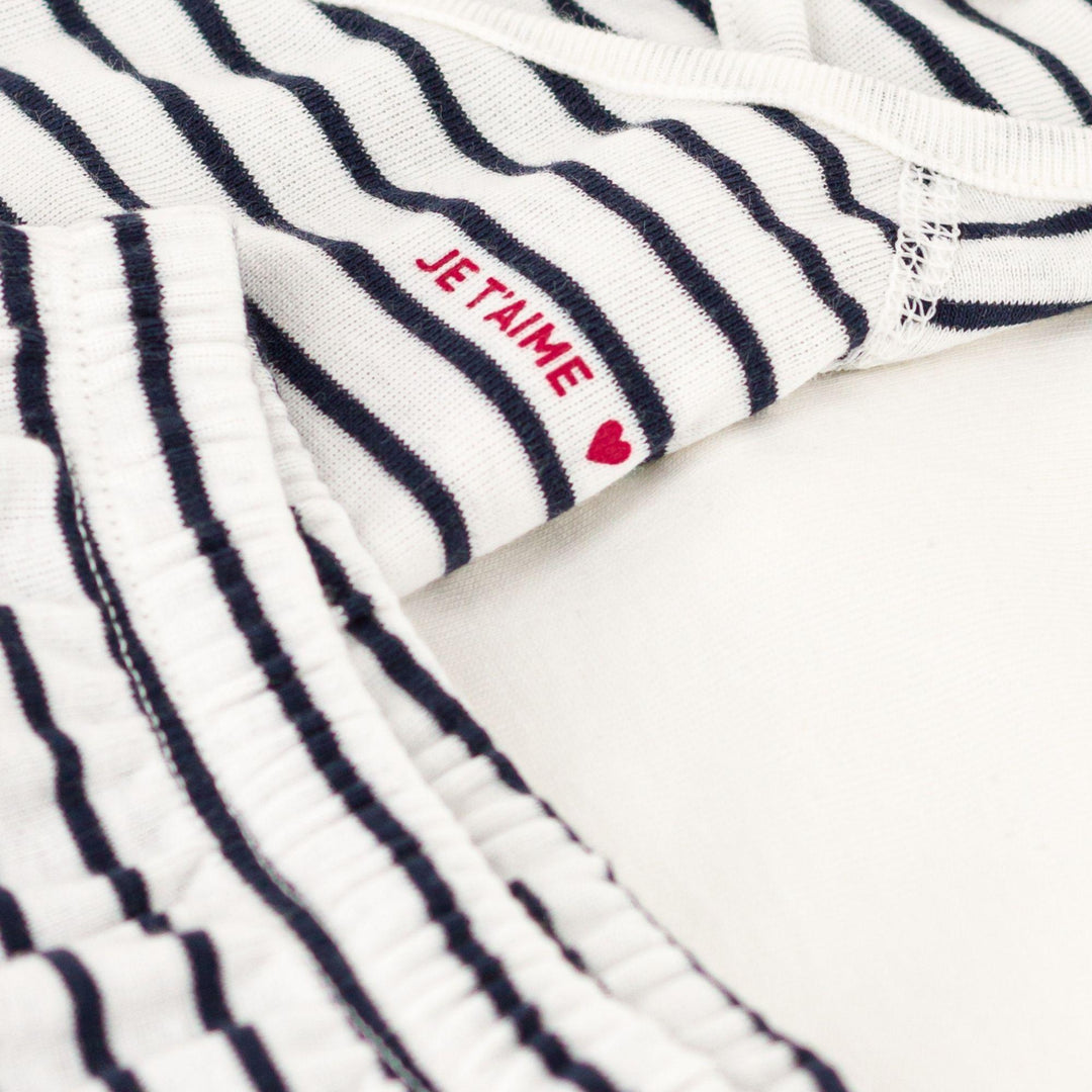 COMPLETO CON 3 PEZZI A RIGHE PER BEBÈ A084V 01 PETIT BATEAU 