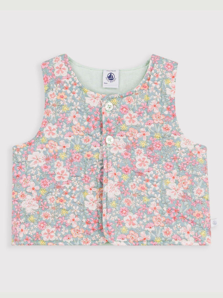 Gilet in cotone con stampa floreale A0EZV 01 PETIT BATEAU 