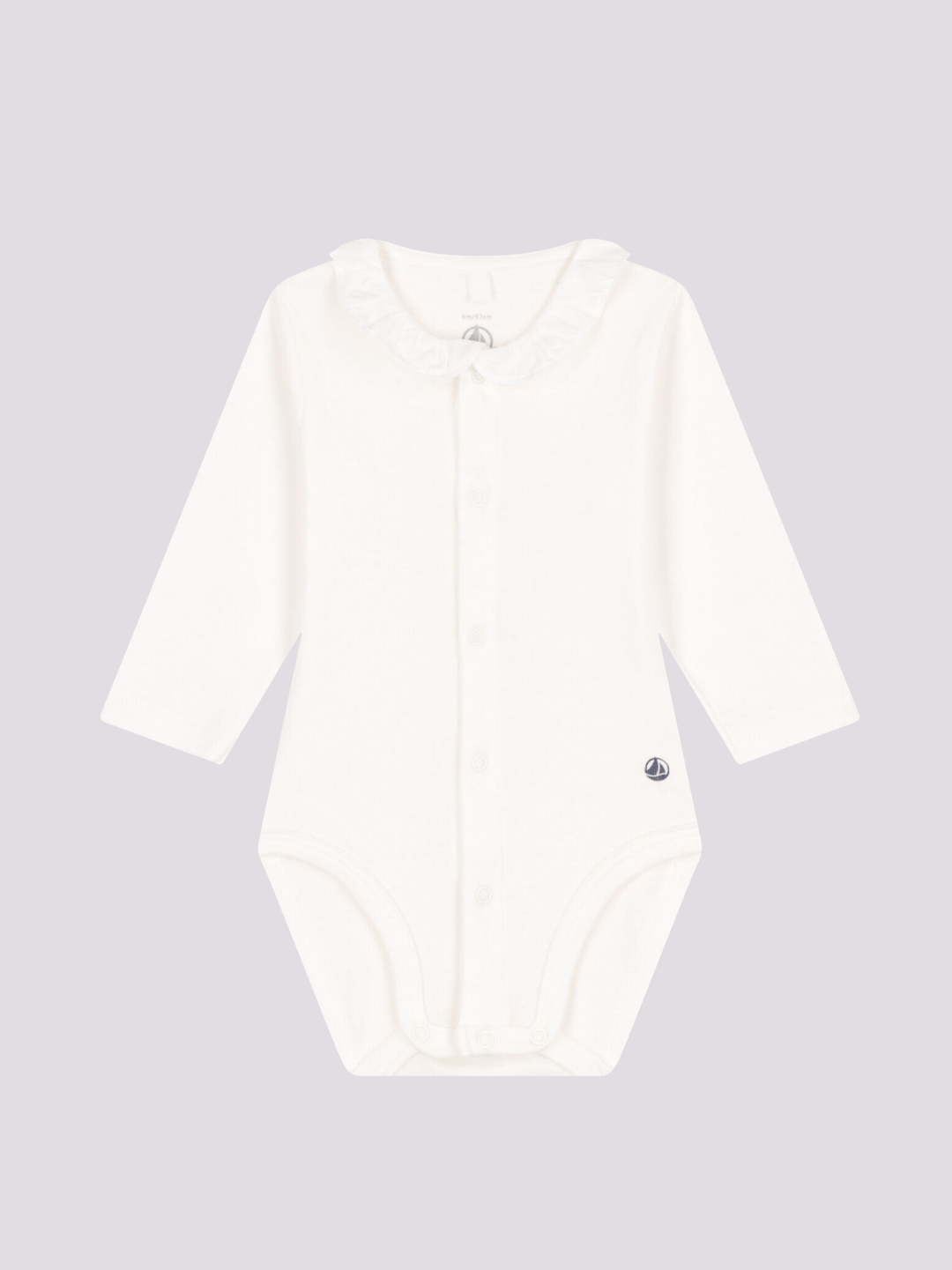 BODY IN COTONE A MANICA LUNGA CON COLLARETTO A085F 01 PETIT BATEAU 