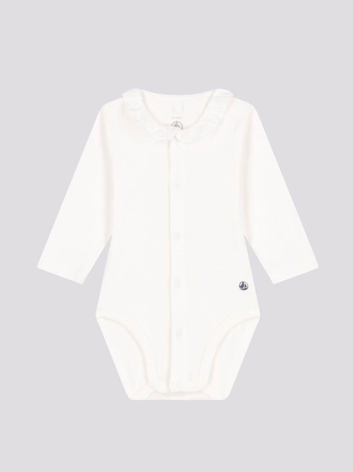 BODY IN COTONE A MANICA LUNGA CON COLLARETTO A085F 01 PETIT BATEAU 