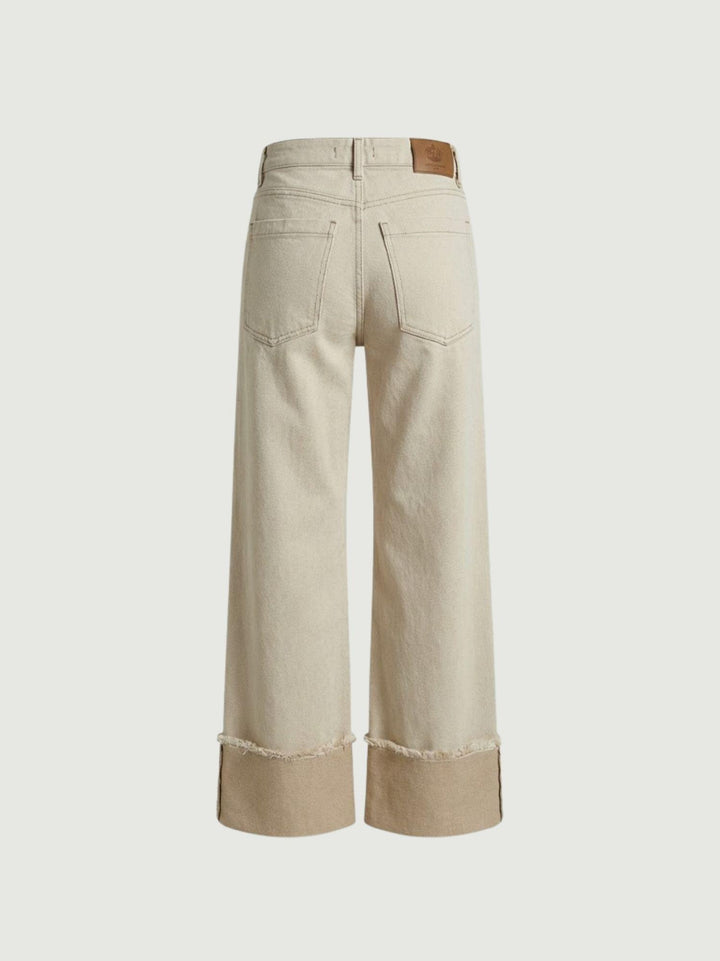 Pantalone a palazzo in denim beige 81144ARR NATURALE ANDREA MORANDO 