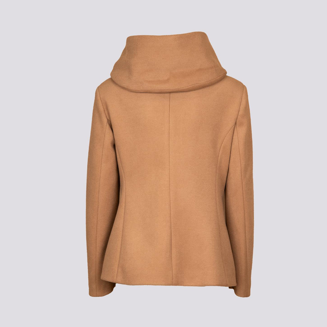Giacca con zip e collo ampio in panno cammello 9416CDH 51 ANDREA MORANDO 
