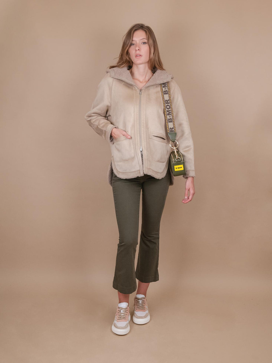 BORSA A TRACOLLA  YOURS IN PELLE VERDE MILITARE YOURS VERDE MILITARE BIMOR 