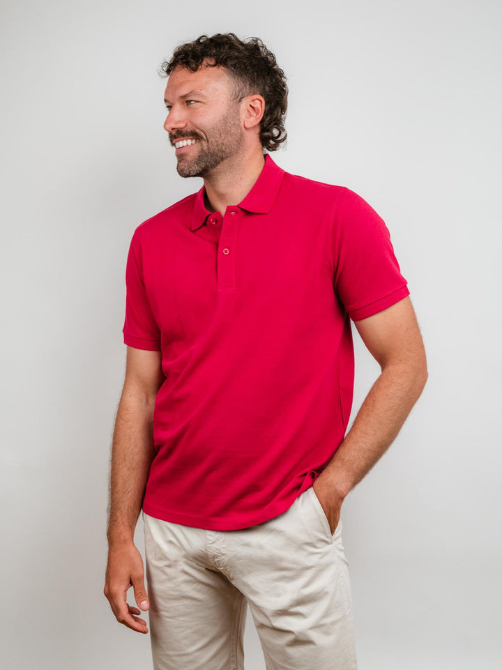 POLO IN COTONE PIQUET ROSSA
