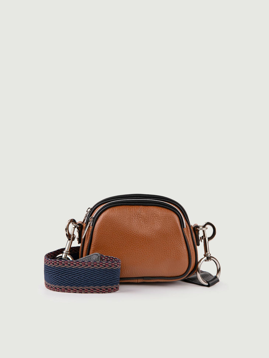 BORSA A TRACOLLA TRIS IN PELLE CUOIO TRIS CUOIO ANDREA MORANDO 