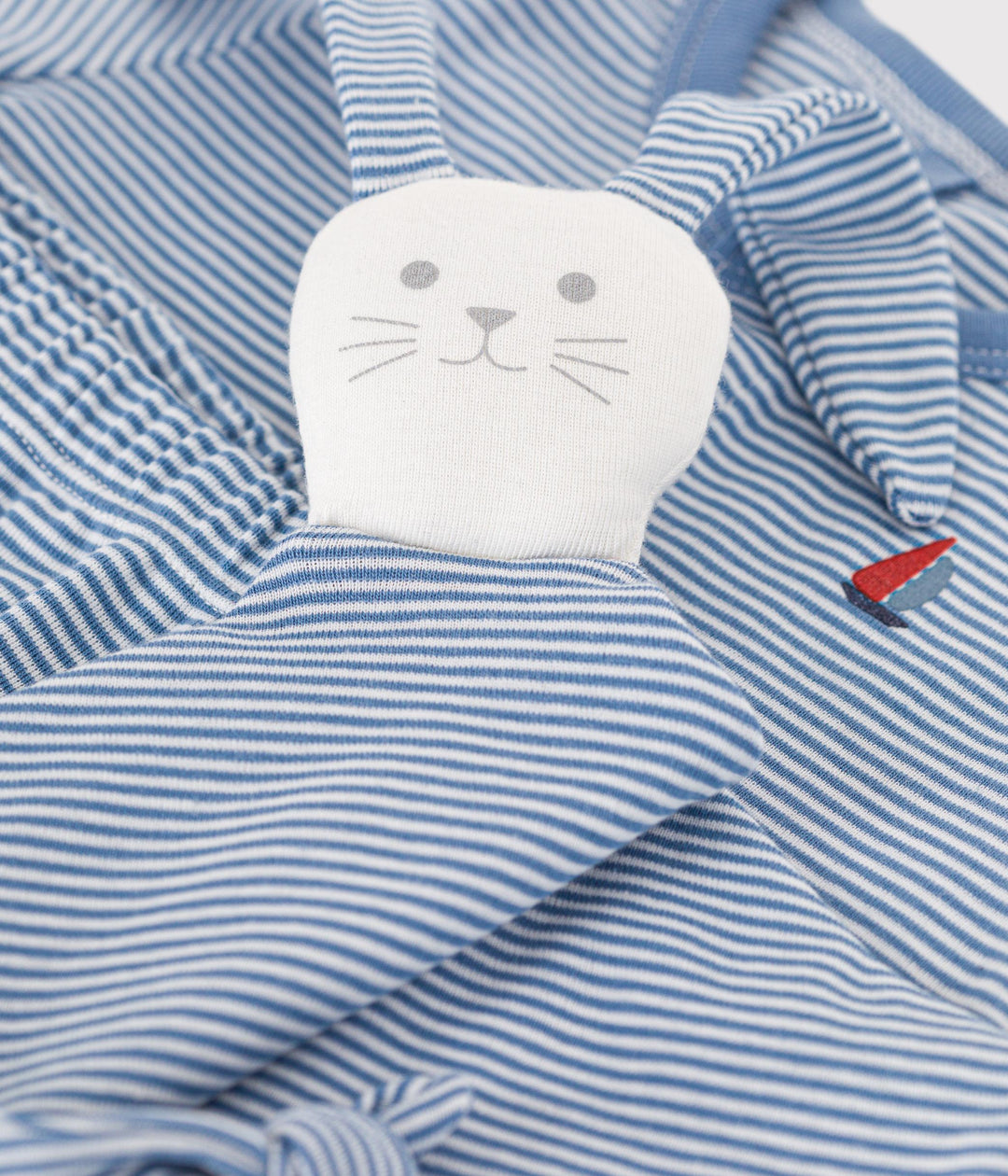 Set azzurro con doudou stampa righe A0BO6 01 PETIT BATEAU 