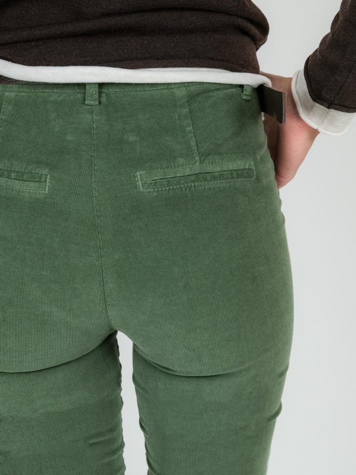 Pantalone a trombetta in velluto color salvia 824W21 SALVIA ANDREA MORANDO 