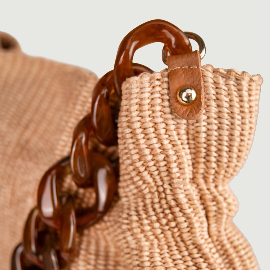 BORSA IN RAFIA CON TRACOLLA IN RESINA SWAG SWAGRAFIA RAFIA BIMOR 