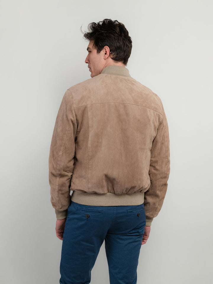 GIUBBOTTO IN CAMOSCIO BEIGE