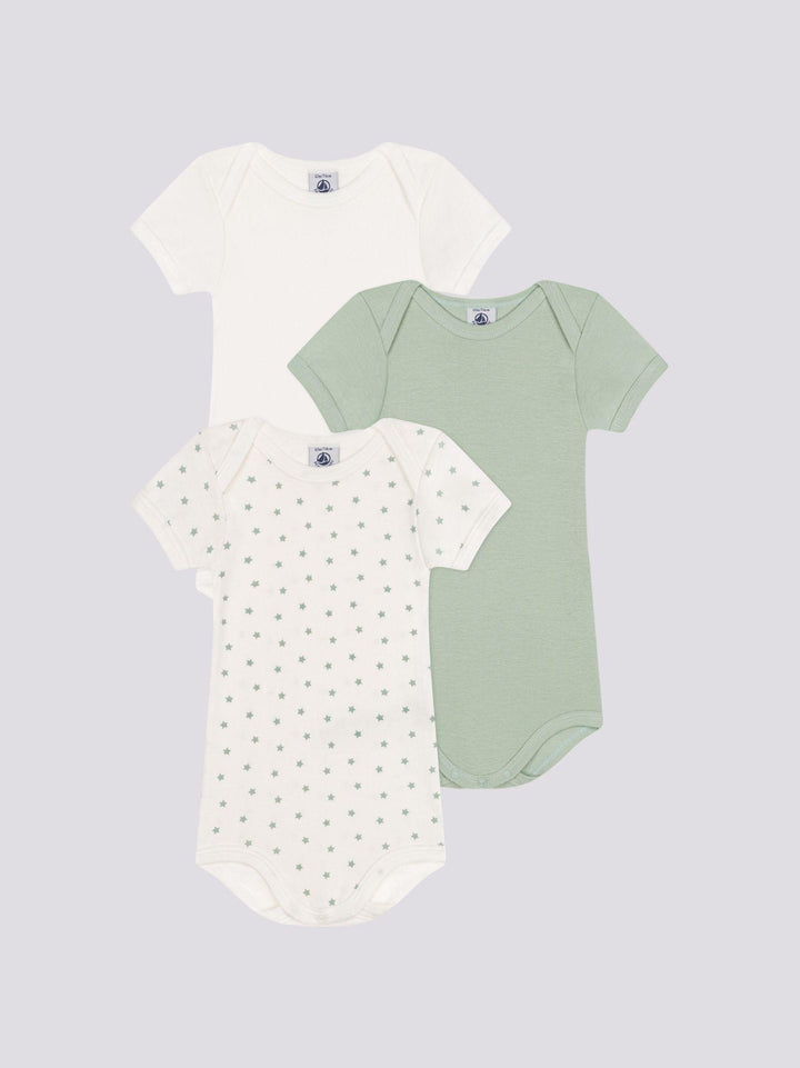 CONFEZIONE DA 3 BODY BEBÈ IN COTONE A09YO 00 PETIT BATEAU 