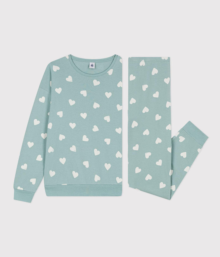 PIGIAMA A CUORI DONNA IN COTONE A0812 01 PETIT BATEAU 