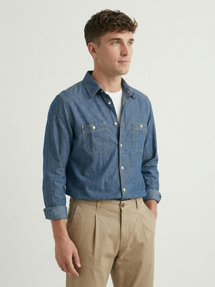 Camicia Sheetband chambray blu indigo 781413W 732 SEBAGO 