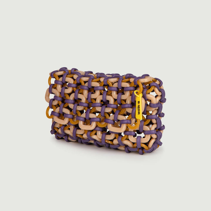 CLUTCH IN RESINA MULTICOLOR VIOLA "SHELL" SHELL VIOLA BIMOR 