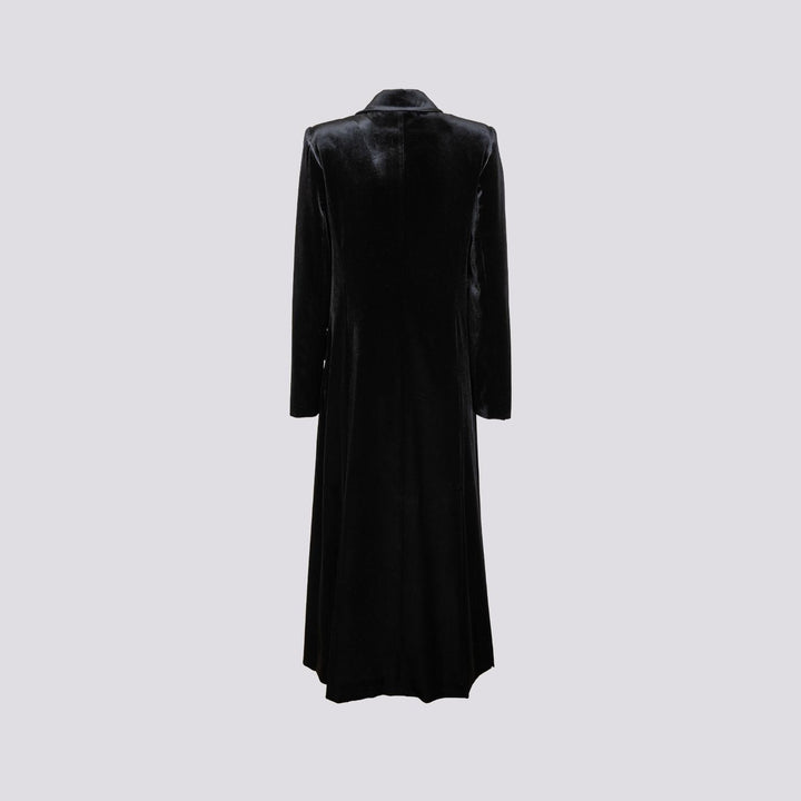 CAPPOTTO DOPPIOPETTO  CON SPACCO LATERALE  IN VELLUTO NERO 2134/2894 12 ANDREA MORANDO 