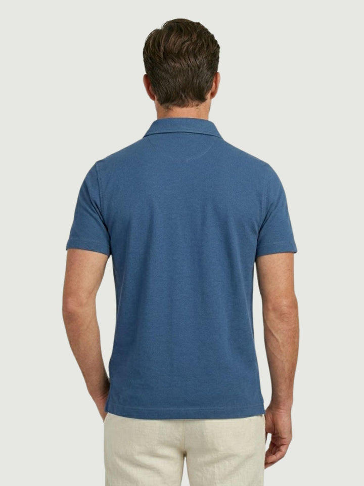 Polo in cotone piquet bluette BU26S07POPIQUETCOGMT 206 ANDREA MORANDO 