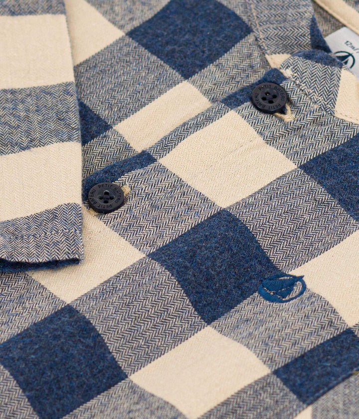 CAMICIA DI FLANELLA A SCACCHI A08Q4 01 PETIT BATEAU 