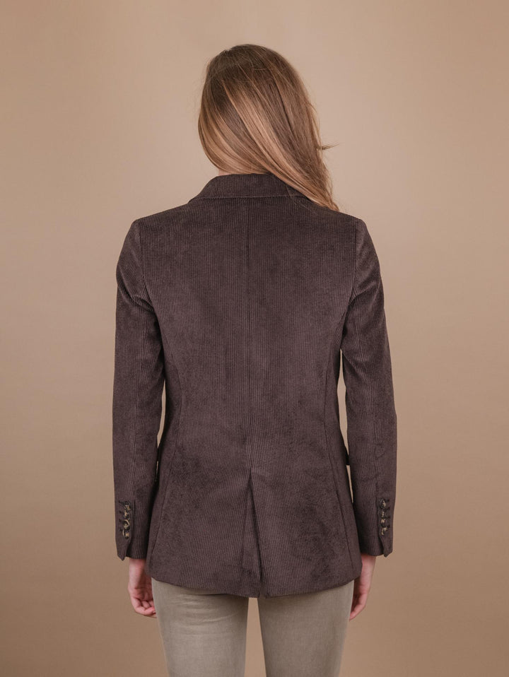 BLAZER DOPPIOPETTO IN VELLUTO A COSTINE CAFFè 3570/4038 CAFFE ANDREA MORANDO 