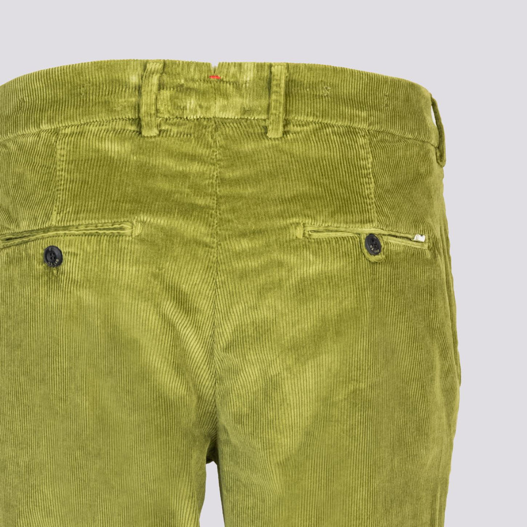 PANTALONE IN VELLUTO VERDE PISTACCHIO CON TASCA A FILO T502/THI 626 NOLAB 