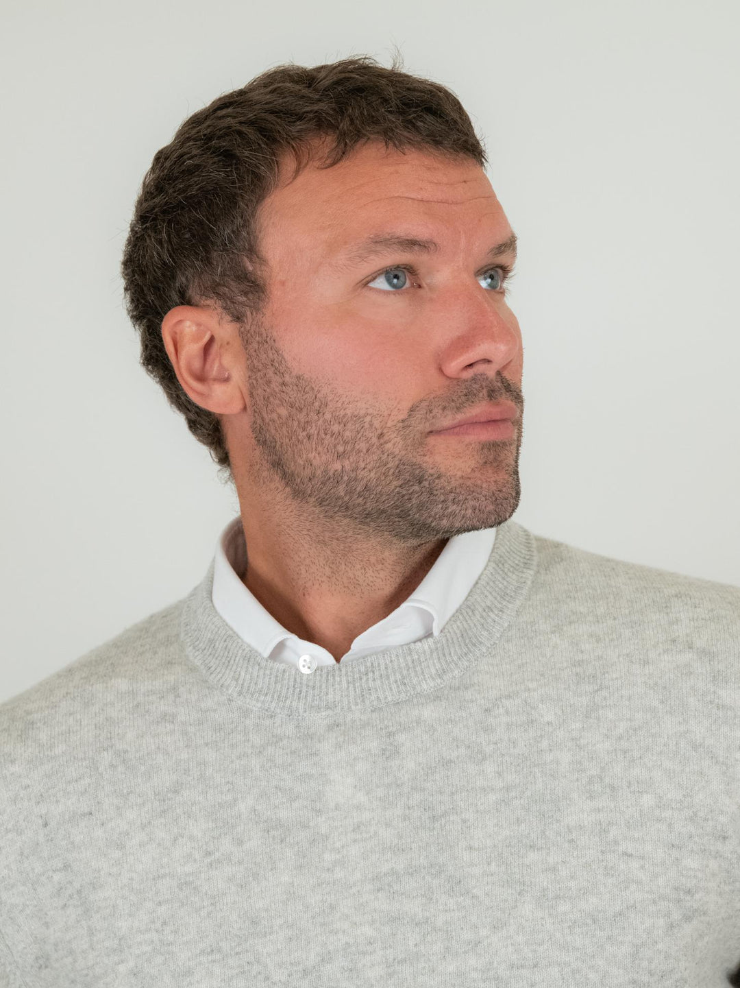 GIROCOLLO TRADER IN CASHMERE GRIGIO CHIARO TRADER LIGHT GREY ABSOLUT CASHMERE 