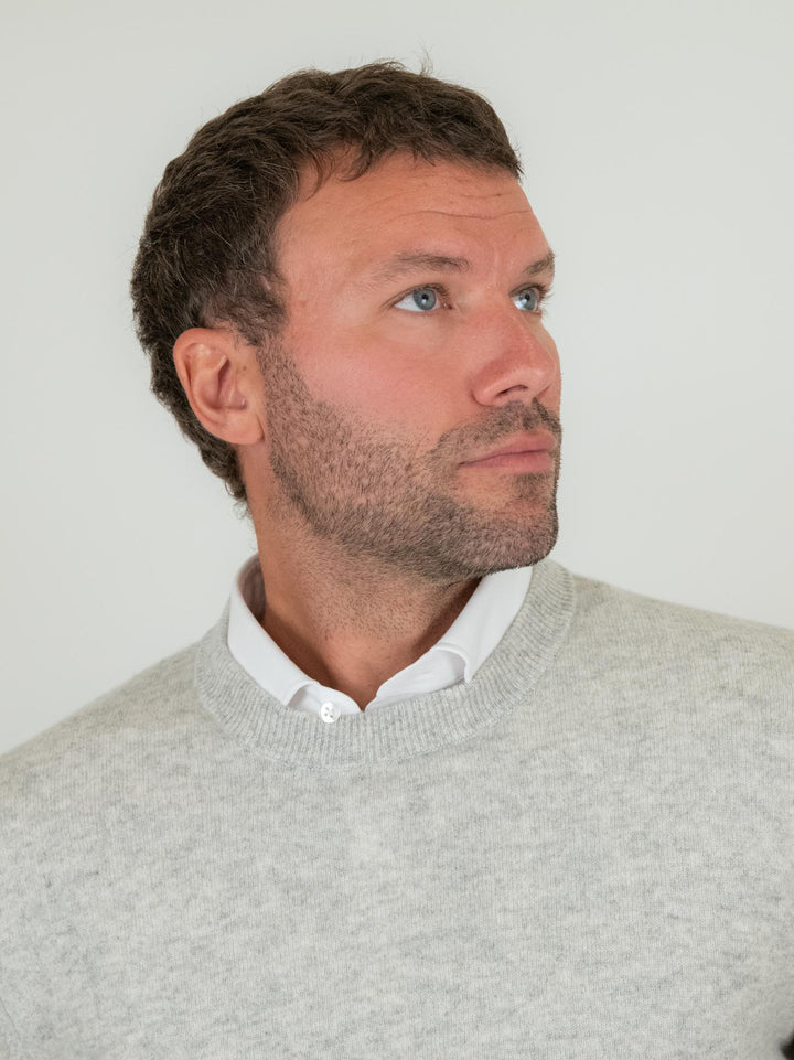 GIROCOLLO TRADER IN CASHMERE GRIGIO CHIARO TRADER LIGHT GREY ABSOLUT CASHMERE 