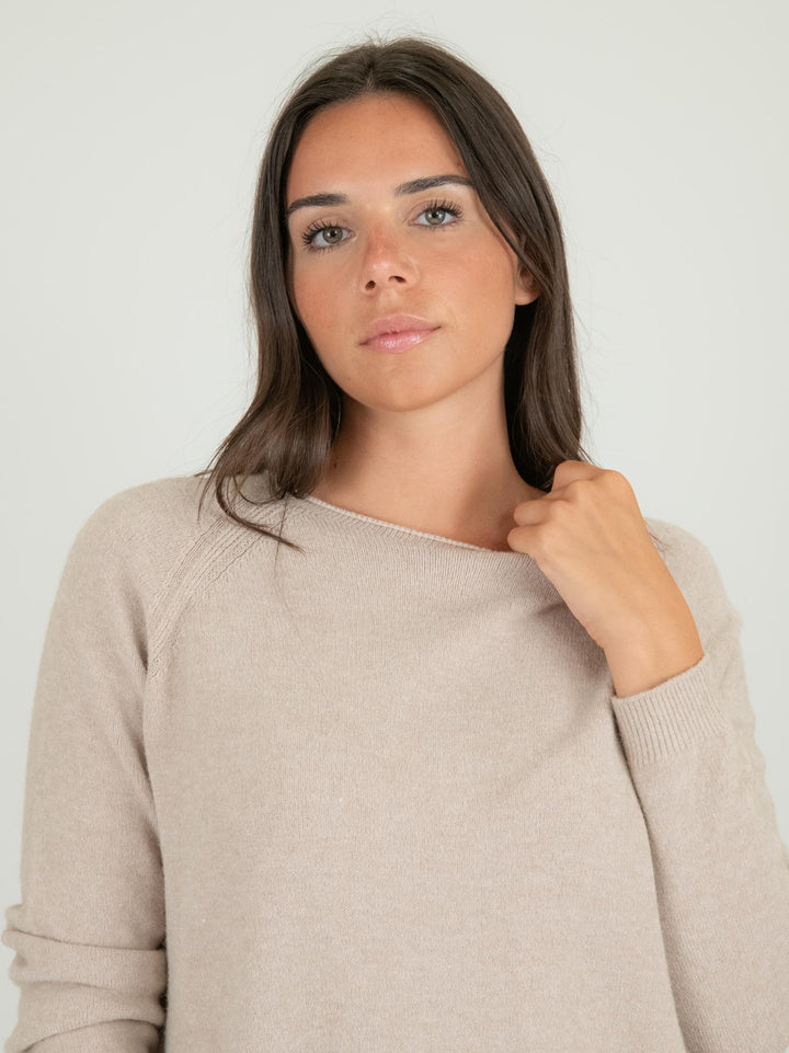 MAGLIA SCOLLO A BARCA BEIGE 0170/44 0082 BIMOR 
