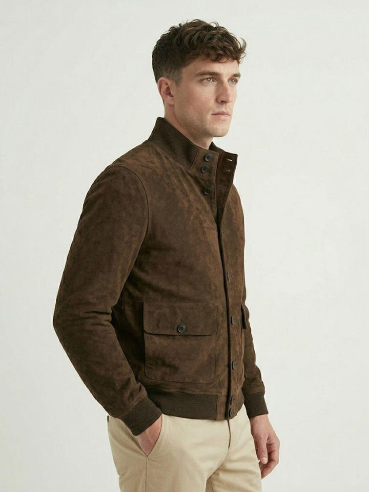 Giacca Riverside in camoscio cioccolato RIVERSIDE 126 JACK LEATHER 