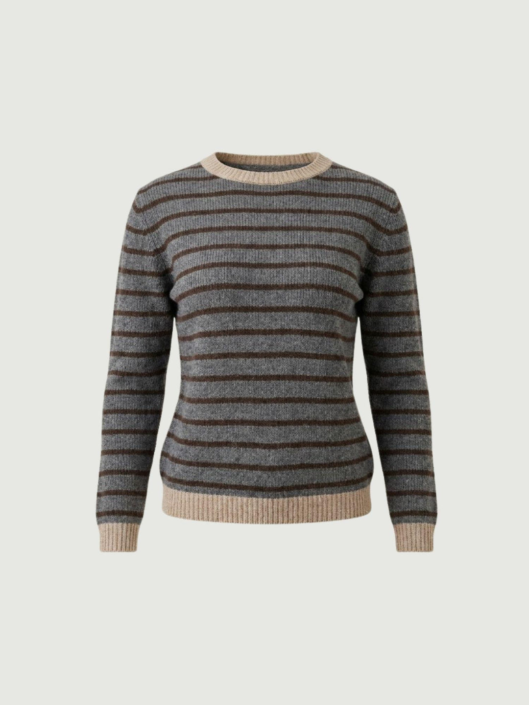 MAGLIA GRIGIO A RIGHE MORO 10848 BEIGE ANDREA MORANDO 