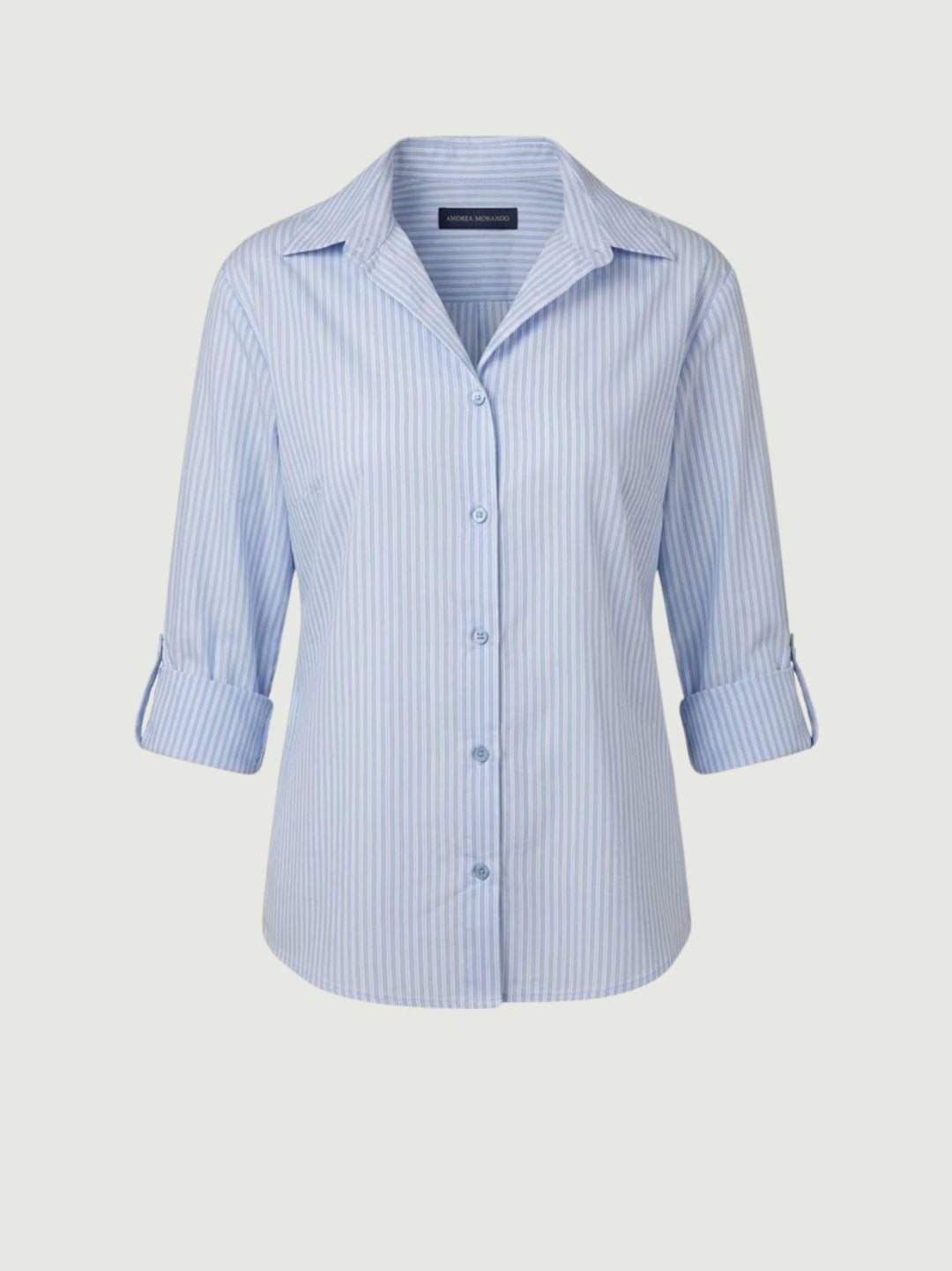 Camicia in cotone a righe azzurra M796/221B8 0524 ANDREA MORANDO 