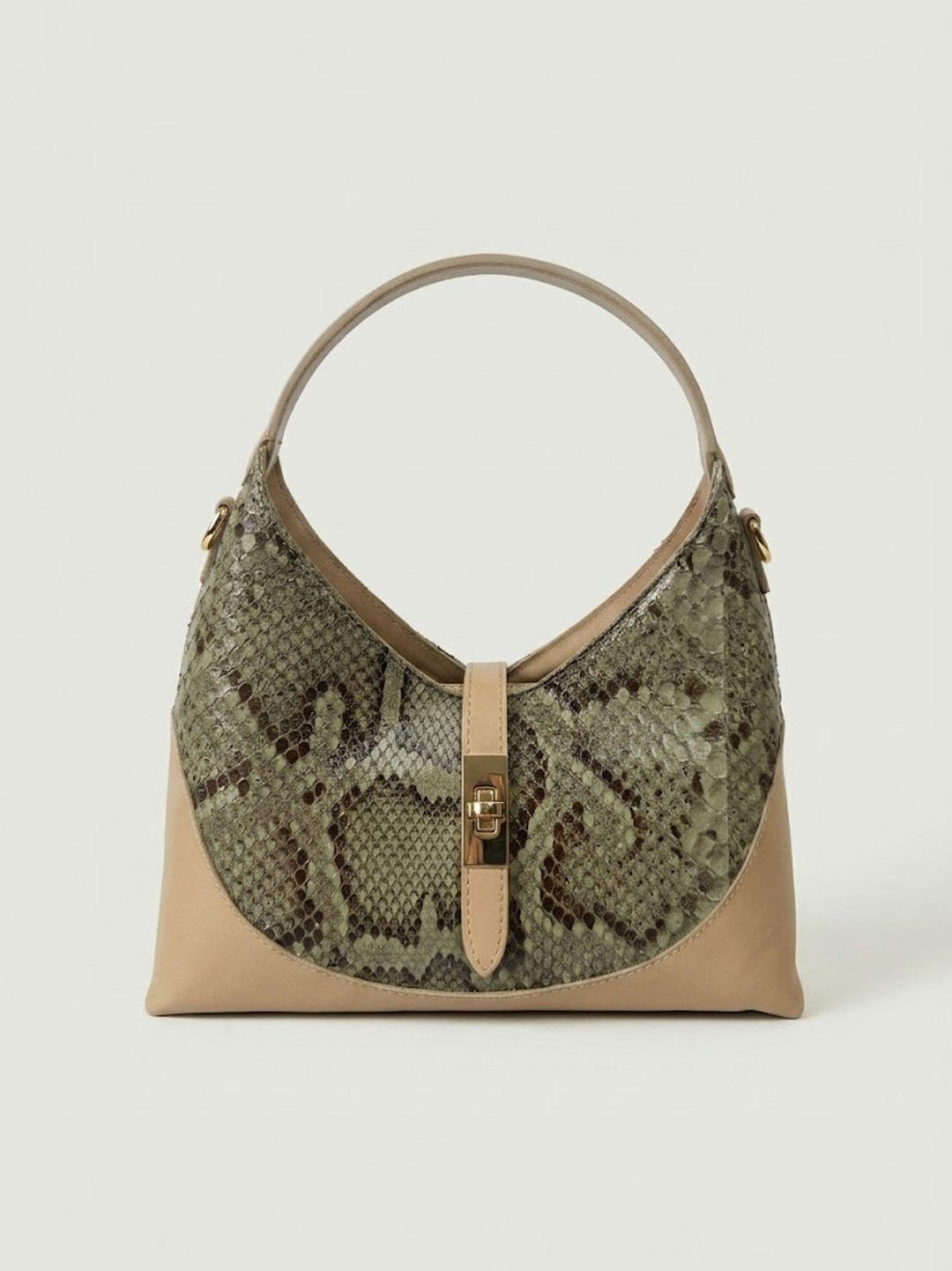 Borsa a spalla Elly in pelle di pitone verde ELLY-PITONE VERDE BIMOR 