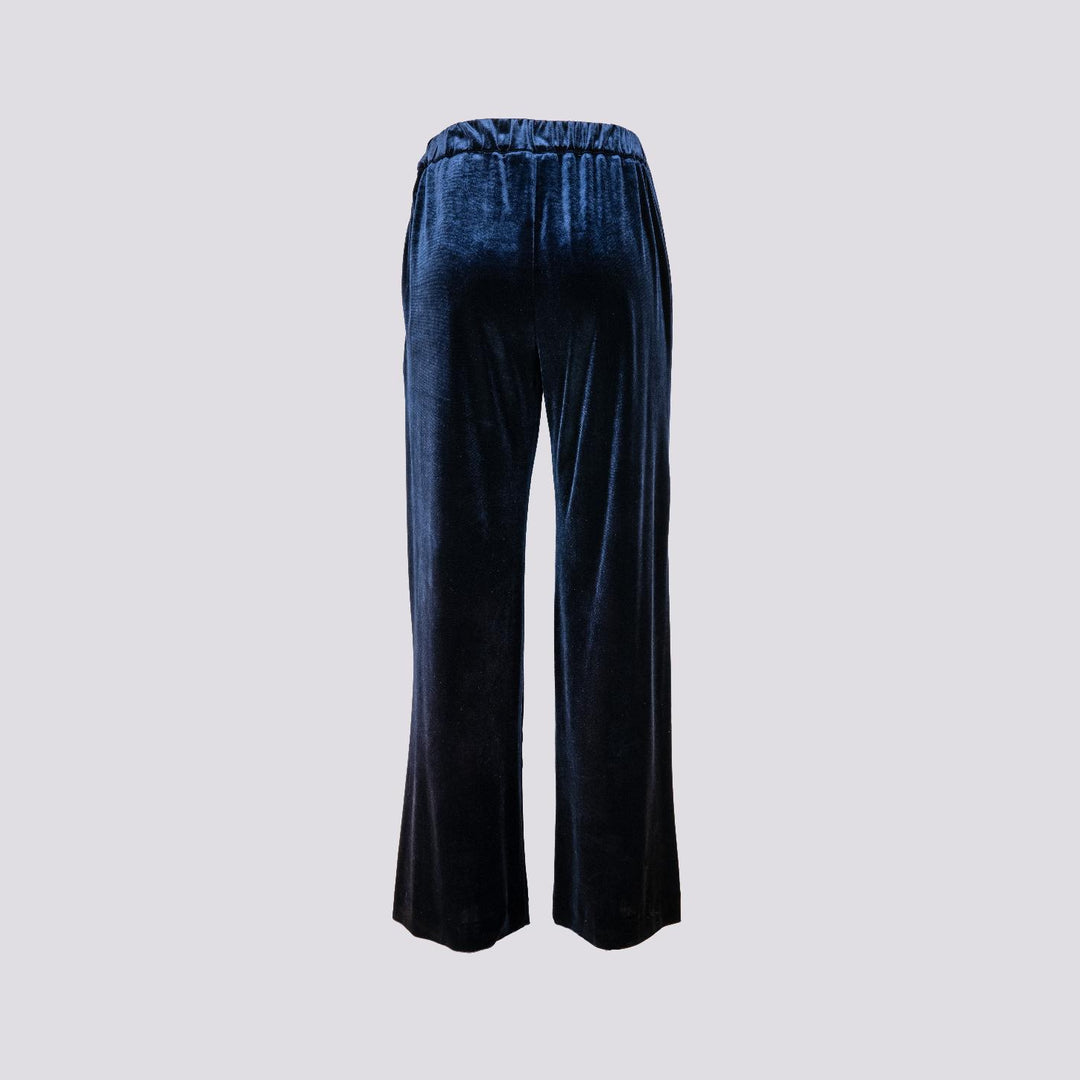 PANTALONE A PALAZZO IN VELLUTO BLU 2228/2894 111 ANDREA MORANDO 