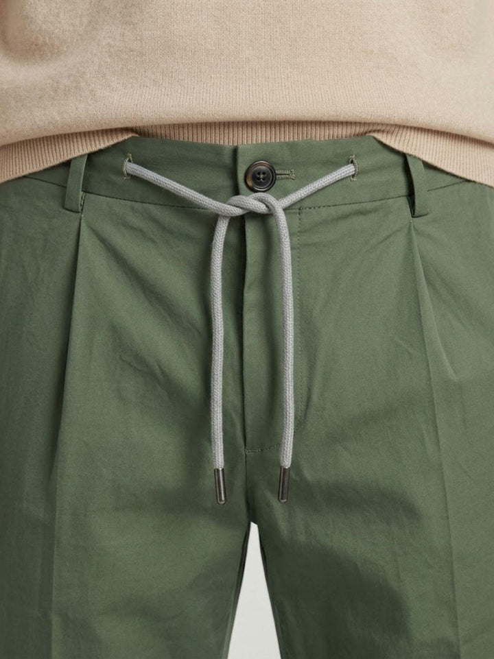 Pantalone con coulisse in cotone verde CO0073M 4000 ANDREA MORANDO 