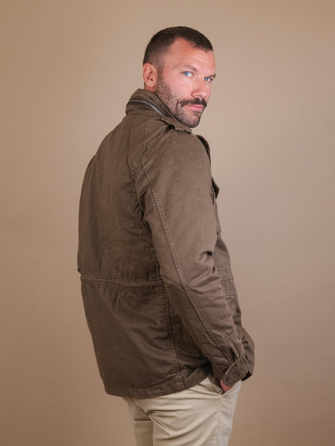 GIACCA SAHARIANA IMBOTTITA IN COTONE MARRONE BU24W04JKTWL100CO 323 ANDREA MORANDO 