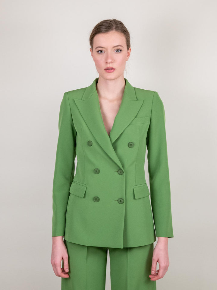 BLAZER DOPPIOPETTO IN TESSUTO VERDE 113877 VERDE ANDREA MORANDO 