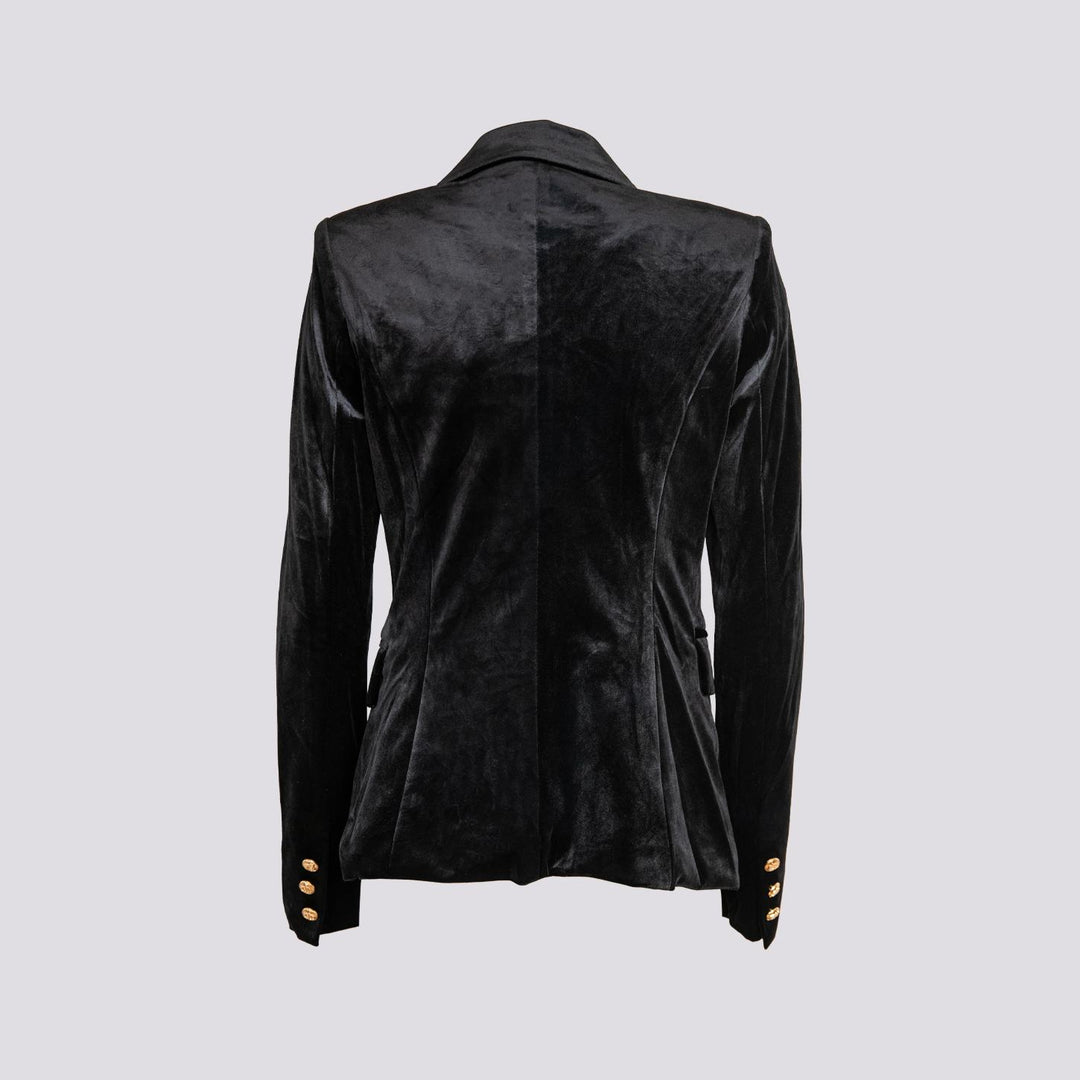Blazer doppiopetto in velluto nero V2021 NERO ANDREA MORANDO 