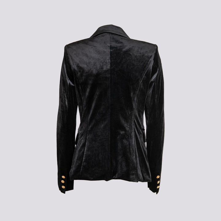 Blazer doppiopetto in velluto nero V2021 NERO ANDREA MORANDO 