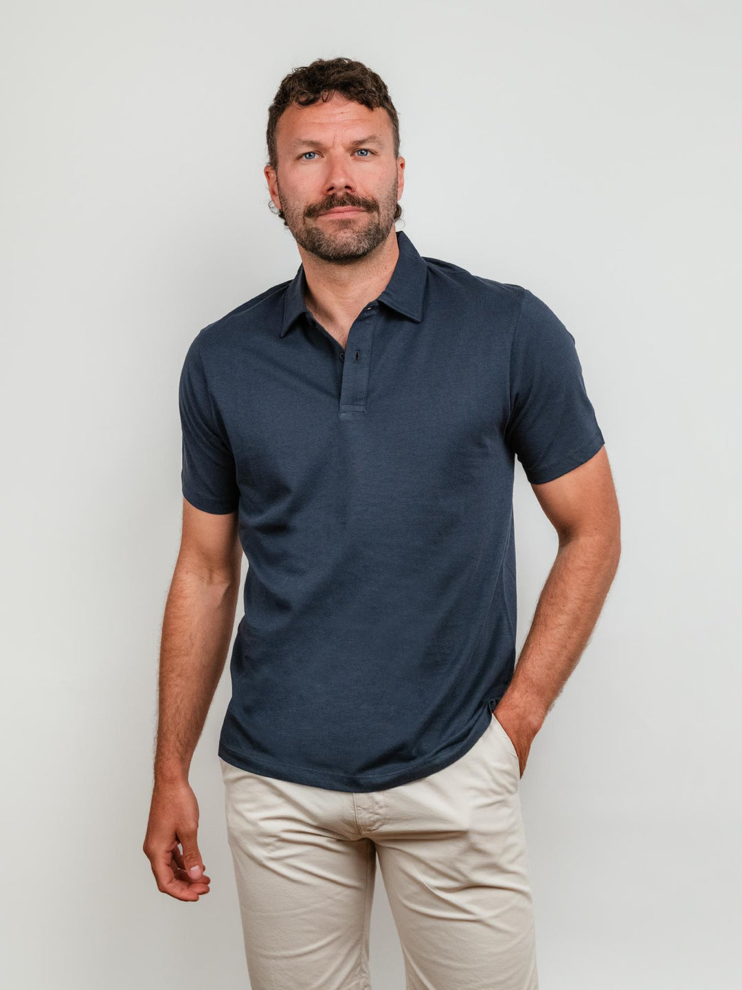 POLO IN JERSEY BLU NAVY