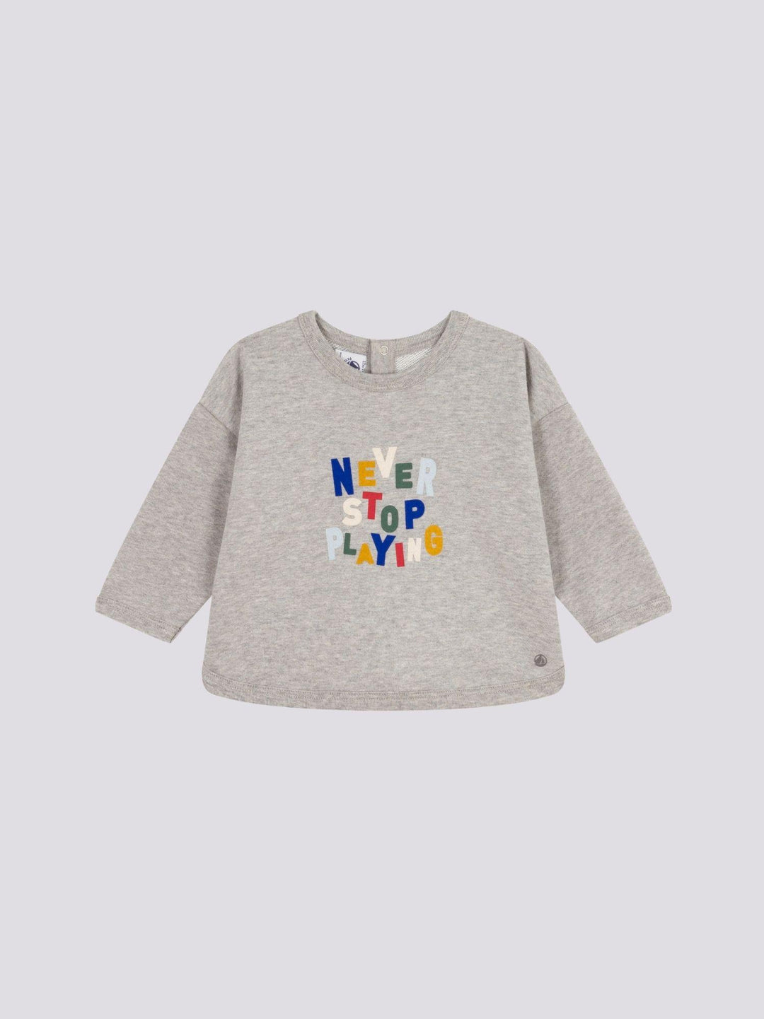 FELPA IN PILE GRIGIA BEBÈ A09XD 02 PETIT BATEAU 