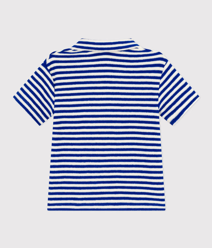 POLO IN SPUGNA BOUCLETTE A RIGHE BAMBINO A09UN 01 PETIT BATEAU 