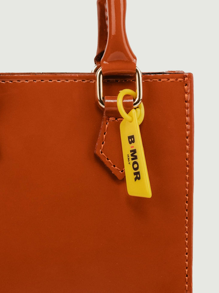 BORSA BABY IN PELLE VERNICE MATTONE