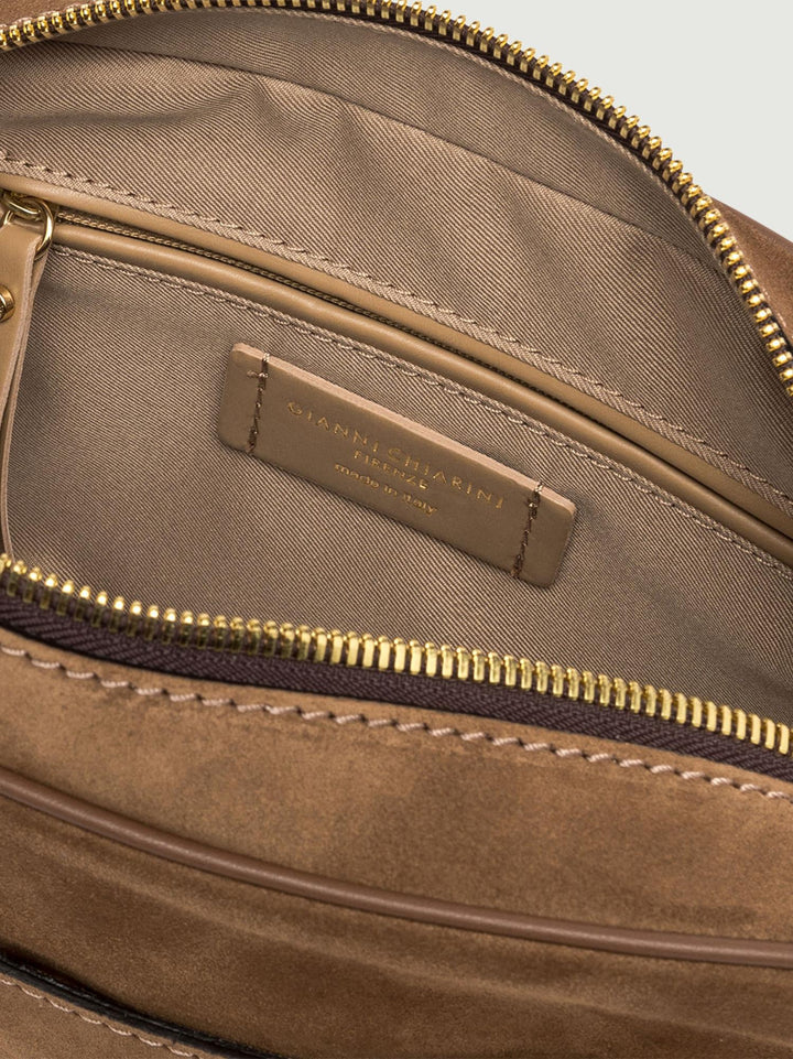 Borsa a tracolla in camoscio Nina color cognac 11260 CM-PL 099 GIANNI CHIARINI 