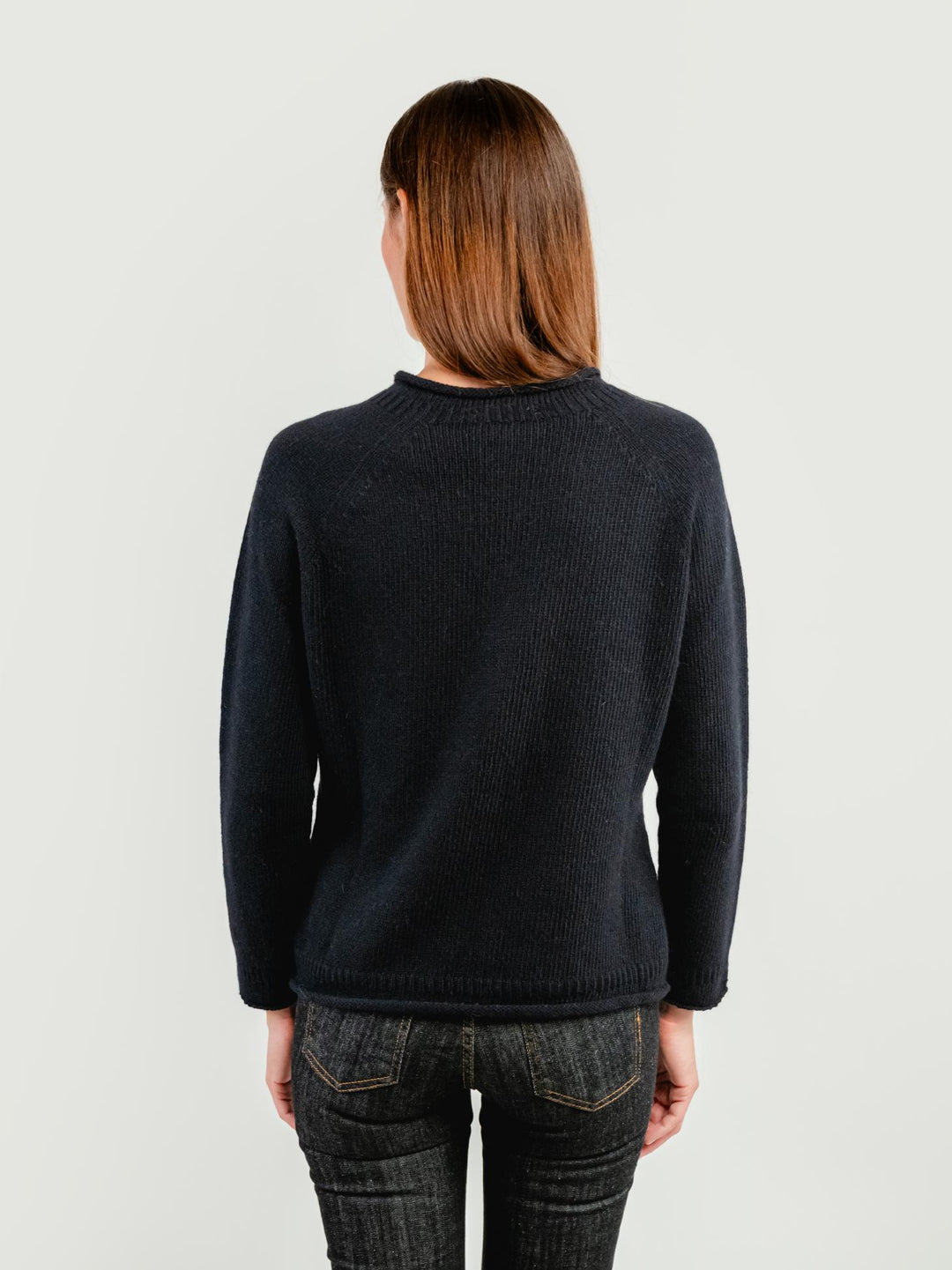 MAGLIA IN LANA MERINO SUPERFINE NERO FRANCESCA NERO ANDREA MORANDO 