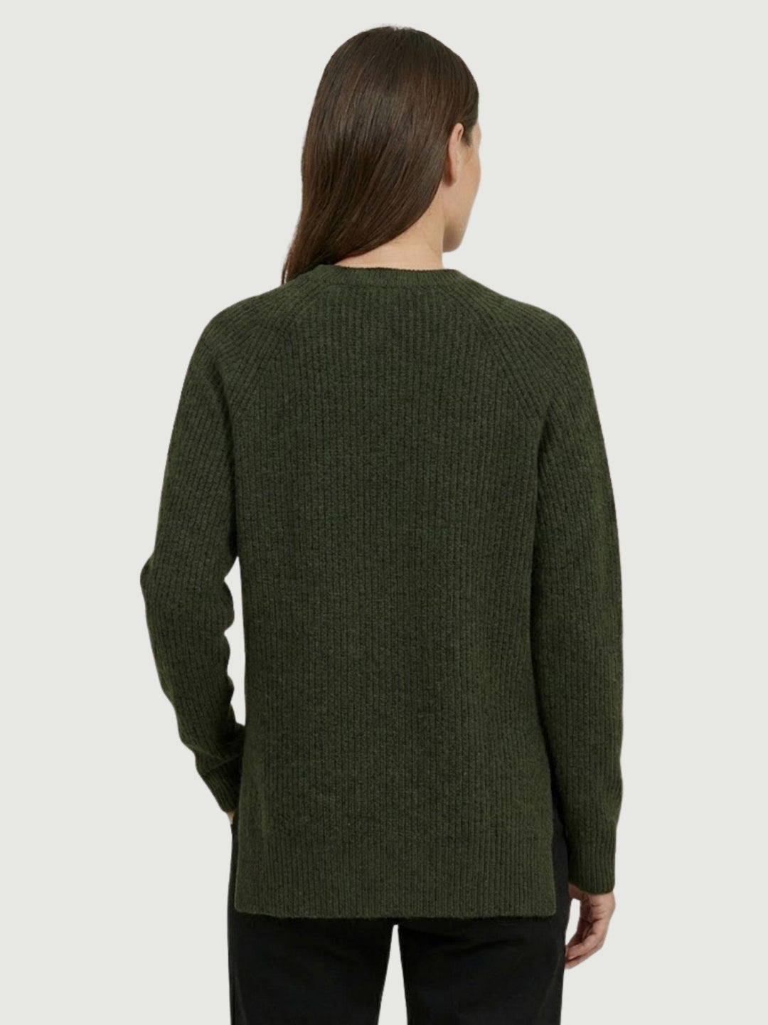 Maglia girocollo in lana e cashmere verde 14264M SELVA ANDREA MORANDO 
