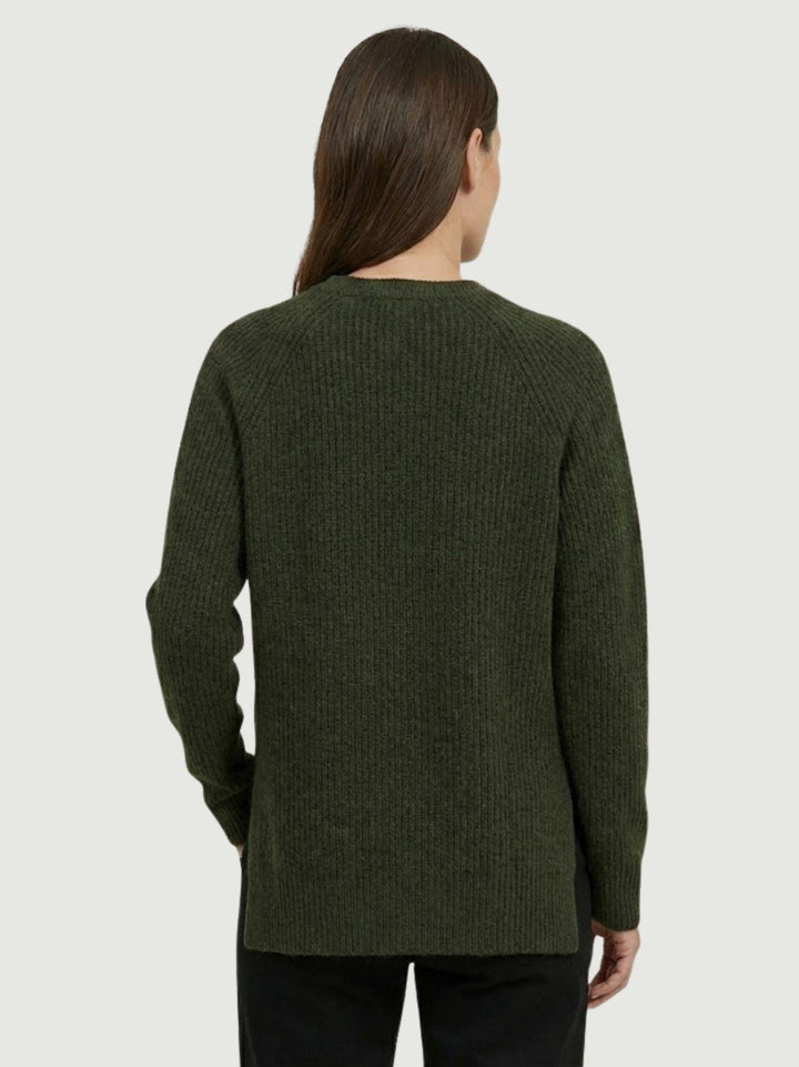 Maglia girocollo in lana e cashmere verde 14264M SELVA ANDREA MORANDO 