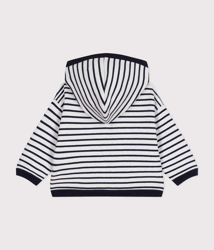 FELPA MARINIERE CON CAPPUCCIO BEBÈ A0A23 01 PETIT BATEAU 